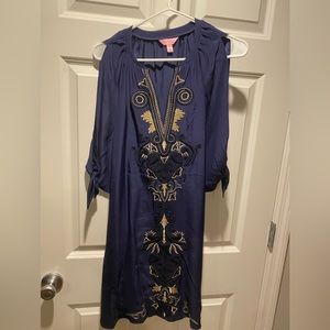 Lilly Pulitzer Silk Dress with Open Sleeves